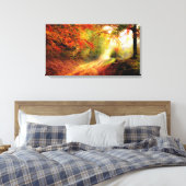  herfstbladeren over Country Lane Canvas Afdruk (Insitu (Slaapkamer))