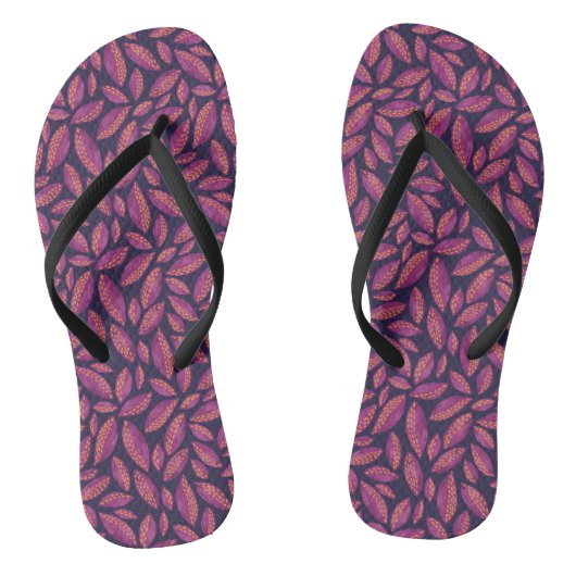 Herfstbladeren Paars Teenslippers (Voetbed)