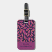 Herfstbladeren Paarse Botanische patroon Bagagelabel (Voorkant verticaal)