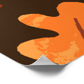 Herfstbladeren Paddenstoelen  Patroon Poster (Hoek)