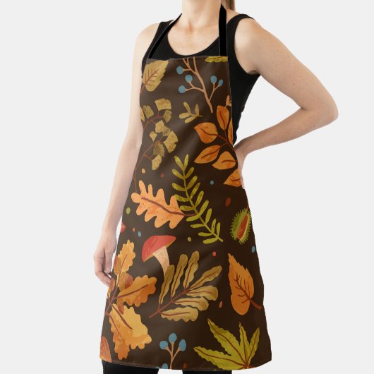 Herfstbladeren Paddenstoelen Patroon Schort (Insitu)