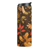 Herfstbladeren Paddenstoelen Patroon Thermosbeker (Gedraaid links)