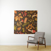 Herfstbladeren Paddenstoelen Patroon Wandkleed (In Situ (horizontaal))