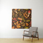 Herfstbladeren Paddenstoelen Patroon Wandkleed (In situ)