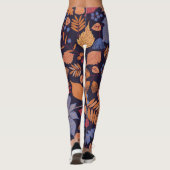 Herfstbladeren, paddenstoelillustratie. leggings (Achterkant)