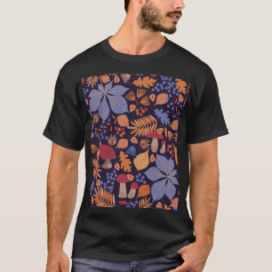 Herfstbladeren,  paddenstoelillustratie. t-shirt