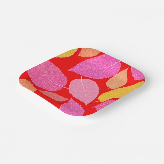 Herfstbladeren. Papieren Bordje (Gebogen)