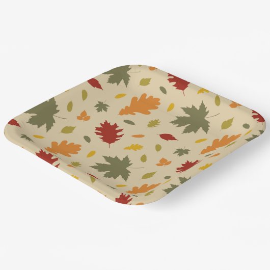 Herfstbladeren Papieren Bordje (Gebogen)