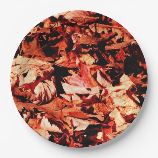 herfstbladeren papieren bordje (Voorkant)