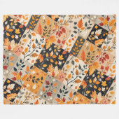 Herfstbladeren Patchwork Oogstseizoen Fleece Deken (Voorkant (Horizontaal))