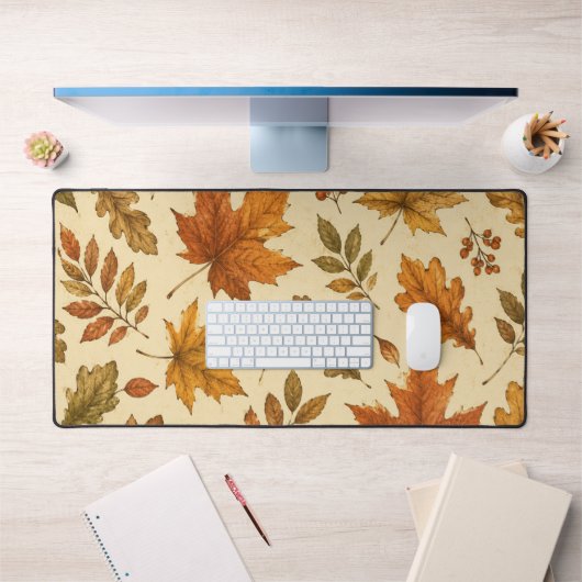 Herfstbladeren Patroon | Aquarel Herfstloof Bureaumat (Kantoor 1)