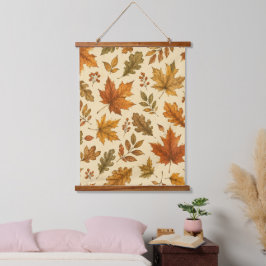 Herfstbladeren Patroon | Aquarel Herfstloof  Hangend Wandkleed