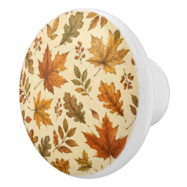 Herfstbladeren Patroon | Aquarel Herfstloof  Keramische Knop