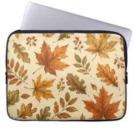Herfstbladeren Patroon | Aquarel Herfstloof  Laptop Sleeve