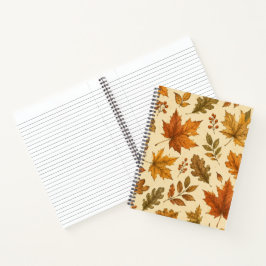Herfstbladeren Patroon | Aquarel Herfstloof  Notitieboek