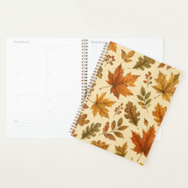Herfstbladeren Patroon | Aquarel Herfstloof  Planner
