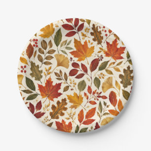 Herfstbladeren Patroon Papieren Bordje