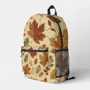 Herfstbladeren Patroon – Vintage Herfst Botanisch Bedrukte Rugzak