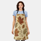 Herfstbladeren Patroon – Vintage Herfst Botanisch Schort (Gedragen)