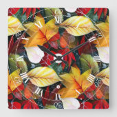 Herfstbladeren Patroon Wanddecoratie Klok (Voorkant)
