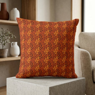 Herfstbladeren Patroon - Warm Herfstloof Ontwerp Kussen