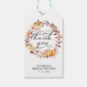 Herfstbladeren Pompoen Bruiloft Bridal Shower Cadeaulabel (Voorkant)