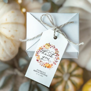 Herfstbladeren Pompoen Bruiloft Bridal Shower Cadeaulabel