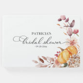 Herfstbladeren Pompoen Bruiloft Bridal Shower Gastenboek (Voorkant)