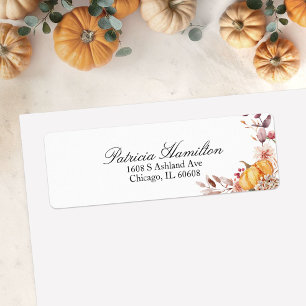 Herfstbladeren Pompoen Bruiloft Label