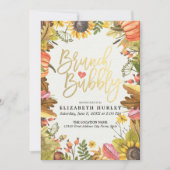 Herfstbladeren Pompoen Brunch Bruisende Bruidsmeis Kaart (Voorkant)