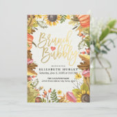 Herfstbladeren Pompoen Brunch Bruisende Bruidsmeis Kaart (Staand voorkant)