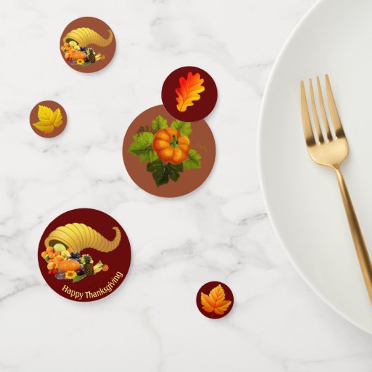 Herfstbladeren, pompoen & fruit Thanksgiving Confetti (Groep)