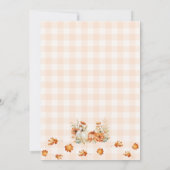 Herfstbladeren Pompoen Gingham Thanksgiving Feest Kaart (Achterkant)