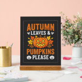 Herfstbladeren Pompoen Halloween Ontwerp Acryl Bord (Huwelijk)