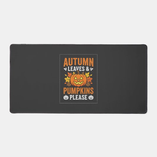 Herfstbladeren Pompoen Halloween Ontwerp Bureaumat (Voorkant)