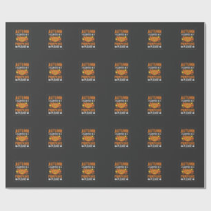 Herfstbladeren Pompoen Halloween Ontwerp Cadeaupapier