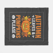 Herfstbladeren Pompoen Halloween-ontwerp Fleece Deken (Voorkant (Horizontaal))