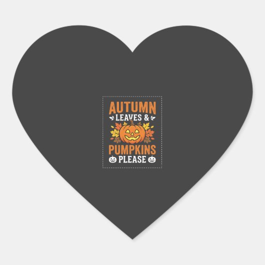 Herfstbladeren Pompoen Halloween Ontwerp Hart Sticker (Voorkant)