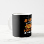 Herfstbladeren Pompoen Halloween Ontwerp Koffiemok (Voorkant links)