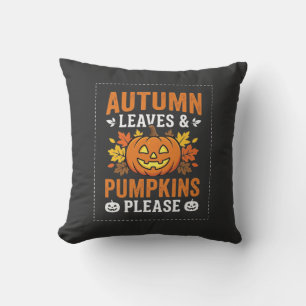 Herfstbladeren Pompoen Halloween-ontwerp Kussen