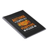 Herfstbladeren Pompoen Halloween Ontwerp Notitieboek (Rechterzijde)