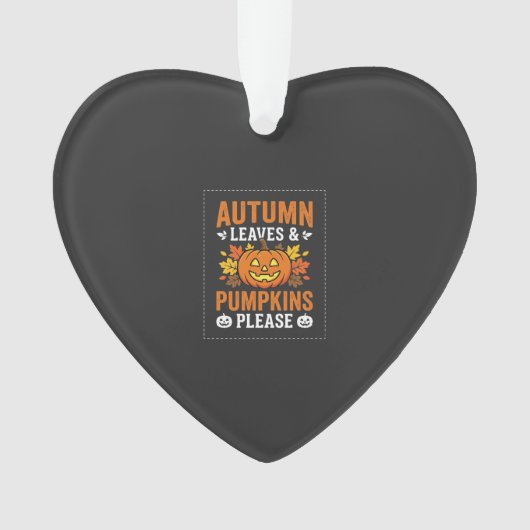 Herfstbladeren Pompoen Halloween Ontwerp Ornament (voorkant)