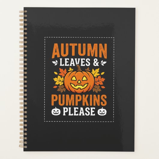 Herfstbladeren Pompoen Halloween Ontwerp Planner (Voorkant)