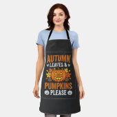 Herfstbladeren Pompoen Halloween-ontwerp Schort (Gedragen)