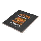 Herfstbladeren Pompoen Halloween Ontwerp Tegeltje (Zijkant)