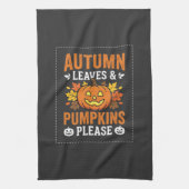 Herfstbladeren Pompoen Halloween Ontwerp Theedoek (Verticaal)