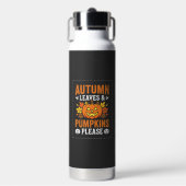 Herfstbladeren Pompoen Halloween Ontwerp Waterfles (Voorkant)