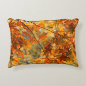 Herfstbladeren Pompoen Oranje Kleur Accent Kussen (Voorkant)