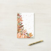 Herfstbladeren & pompoen post-it® notes (Op bureau)
