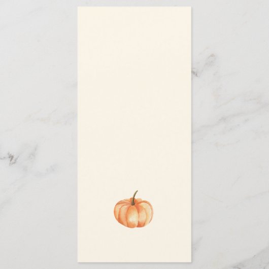 Herfstbladeren Pompoen Thanksgiving Diner Menu (Achterkant)